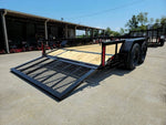 6’4" x 14 Utility Trailer Powder Coated Dovetail (2) 3500 Axles 7k GVWR