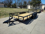 6’4" x 16 Utility Trailer Double Axle Dovetail With Gate Powder Coated (2) 3500lb Axles