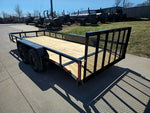 6’4" x 16 Utility Trailer Double Axle Dovetail With Gate Powder Coated (2) 3500lb Axles