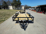 6’4" x 16 Utility Trailer Double Axle Dovetail With Gate Powder Coated (2) 3500lb Axles