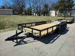 6’4" x 16 Utility Trailer Double Axle Dovetail With Gate Powder Coated (2) 3500lb Axles