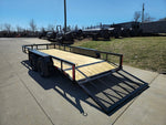 6’4" x 16 Utility Trailer Double Axle Dovetail With Gate Powder Coated (2) 3500lb Axles