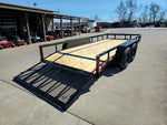 6’4" x 16 Utility Trailer Double Axle Dovetail With Gate Powder Coated (2) 3500lb Axles