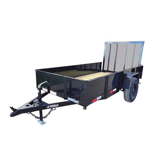 5′ X 10′ Utility Trailer Straight Deck 18" Sides Tall Gate