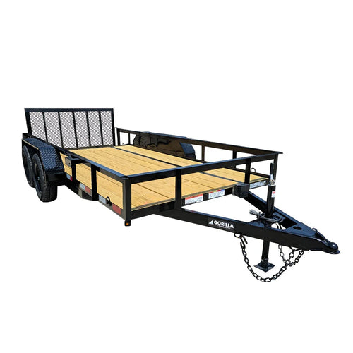 6’4" x 14 Utility Trailer Powder Coated Dovetail (2) 3500 Axles 7k GVWR