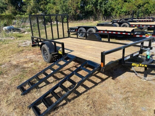 Big Tex 35SA-14BKRSX Single Axle ATV Trailer 83"x14′ Black