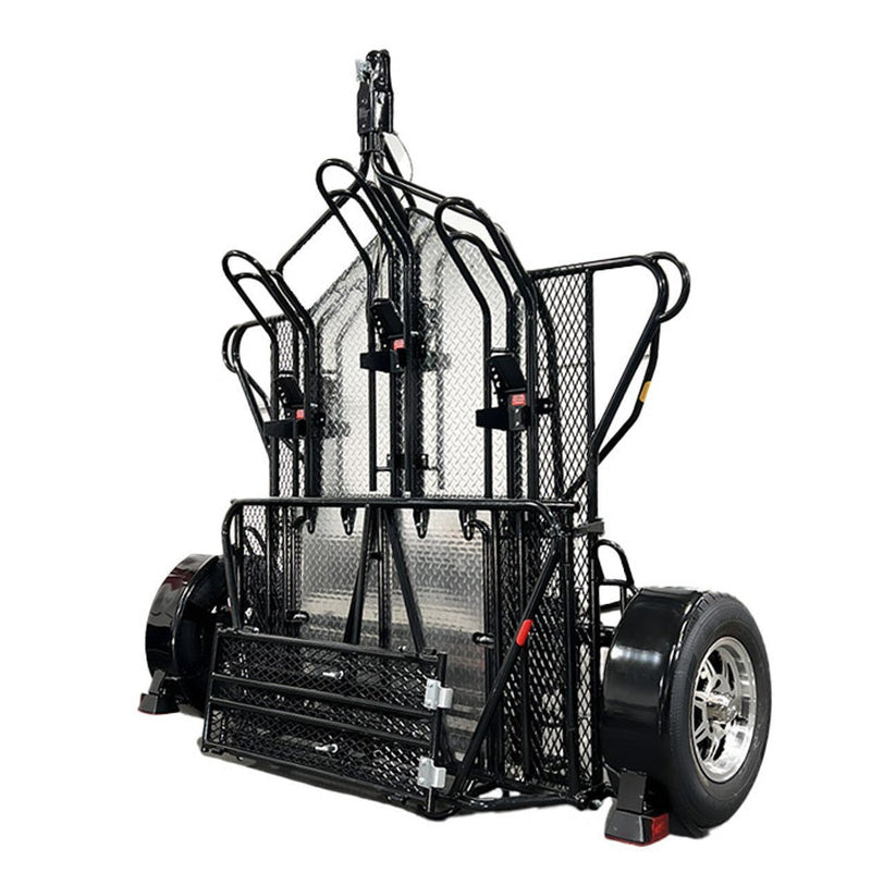 Stand, Store or Roll Ride-Up 3-Rail motorcycle Trailer